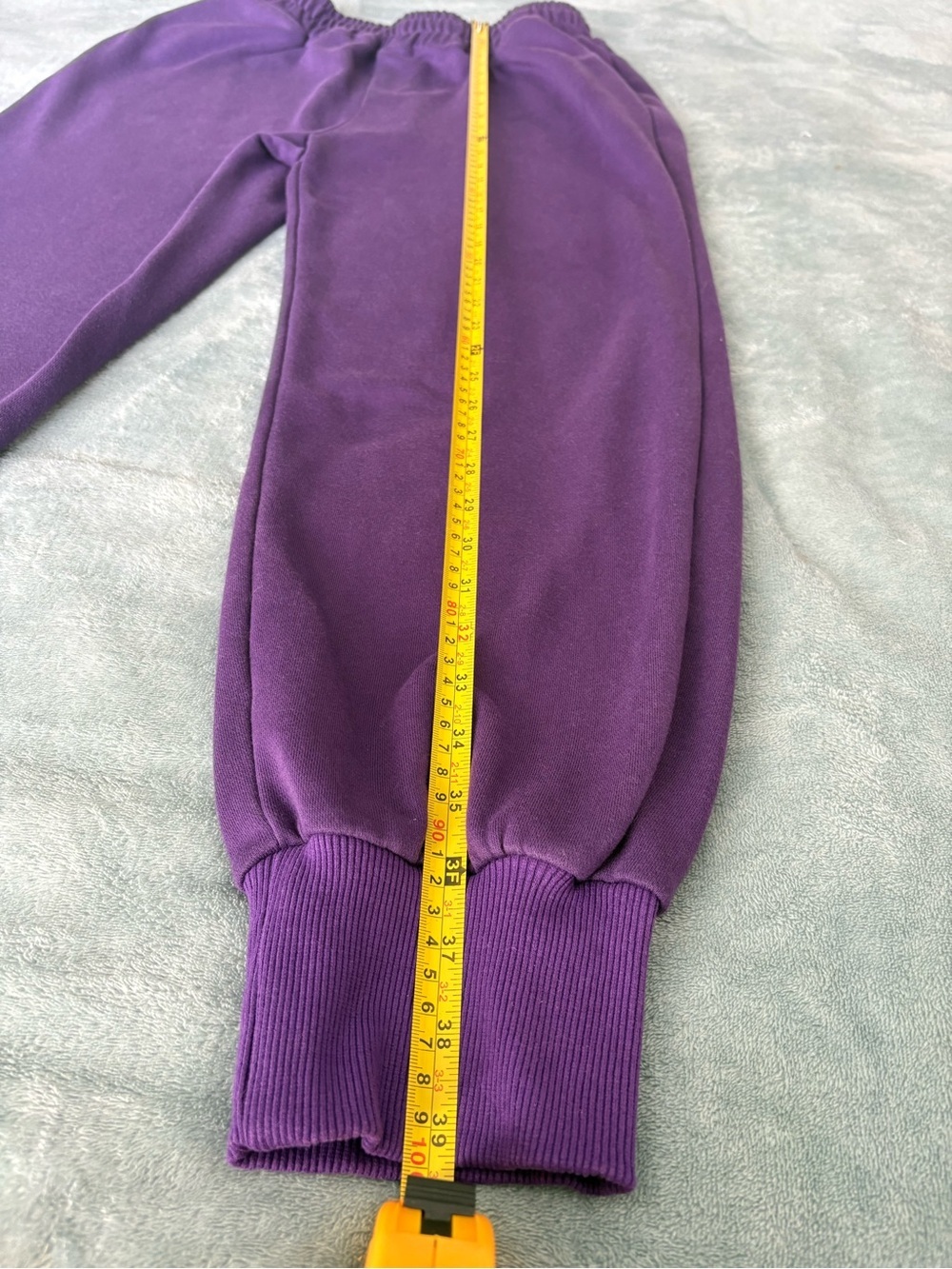 Yovela Purple Jogger Sweatpants Size L Elastic Waist Cuffed Ankle - Picture 6 of 9